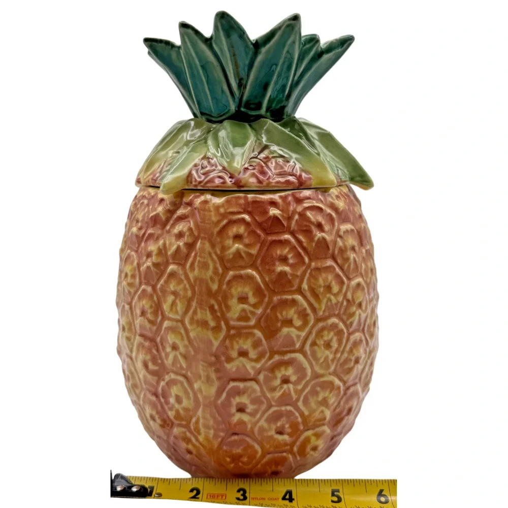 Vintage McCoy Pineapple Cookie Jar with Lid Ceramic Fruit USA Canister 10
